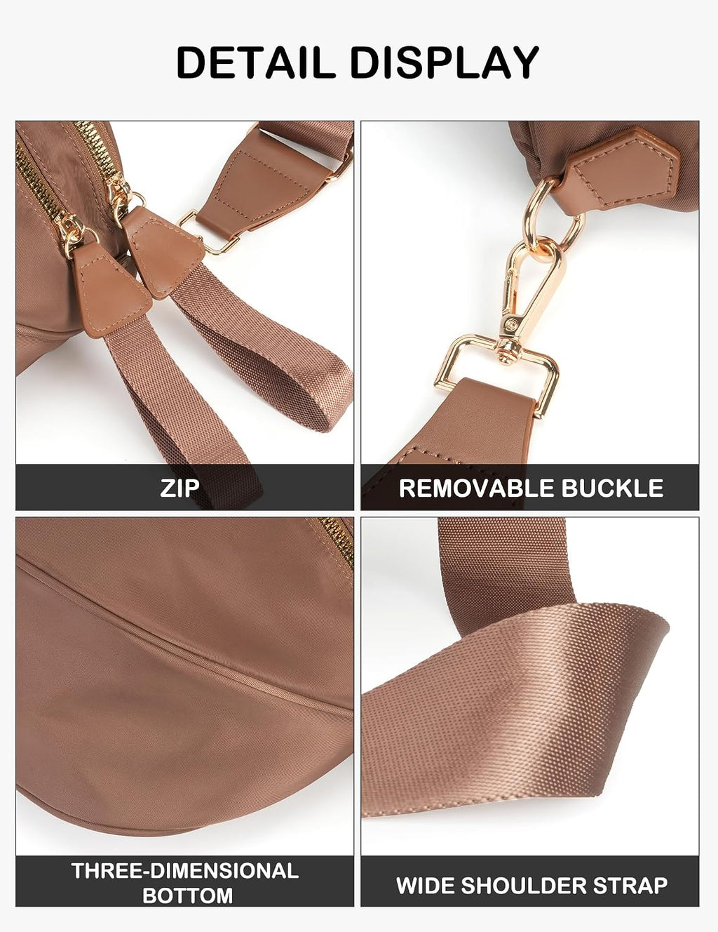 Bolso cruzado espacioso de nylon, bolsa de cintura, bolsos, billeteras, carteras de moda, bolso de hombro para mujer