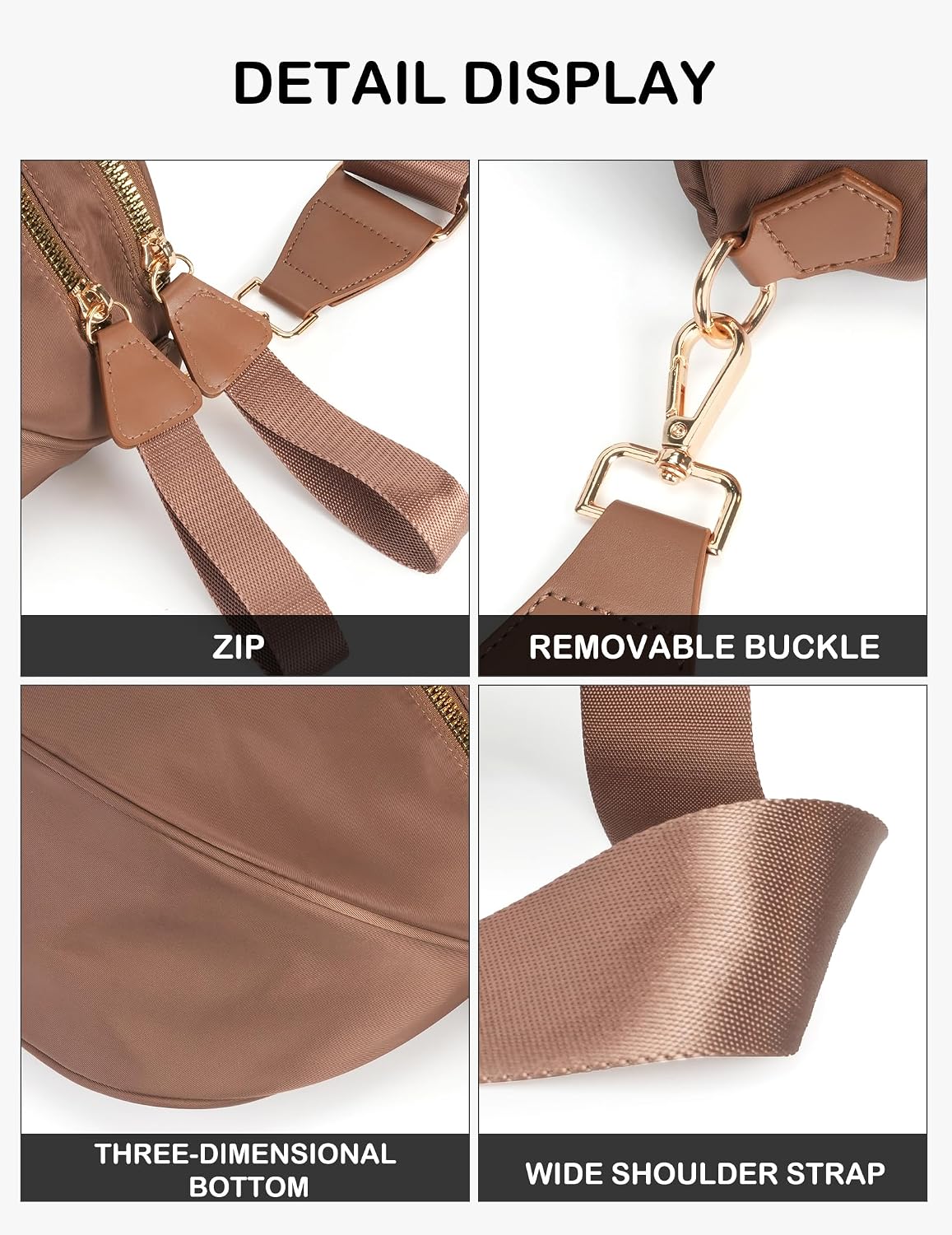 Bolso cruzado espacioso de nylon, bolsa de cintura, bolsos, billeteras, carteras de moda, bolso de hombro para mujer