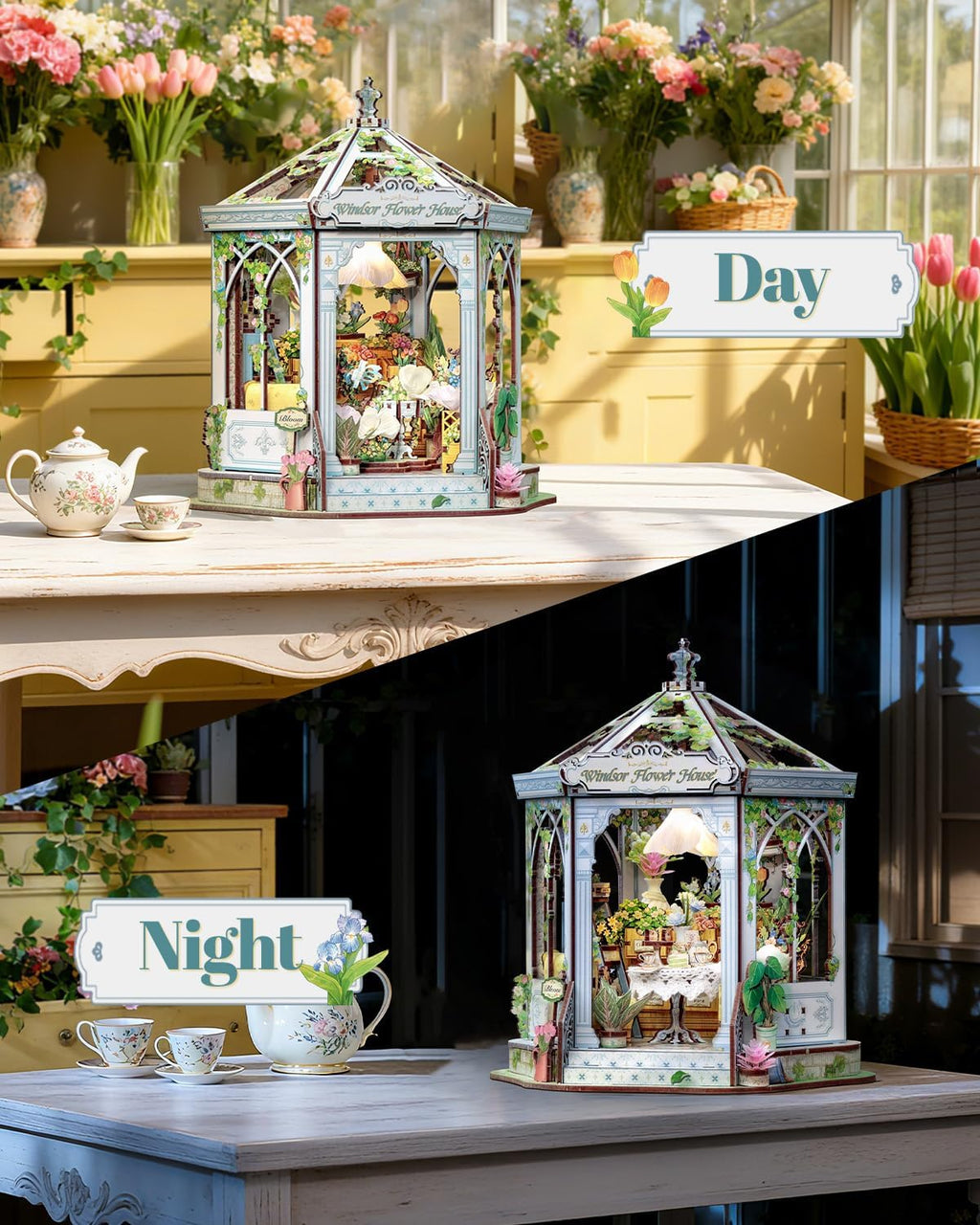 CUTEBEE Kit de casa en miniatura para adultos, rincón de libro de casa de