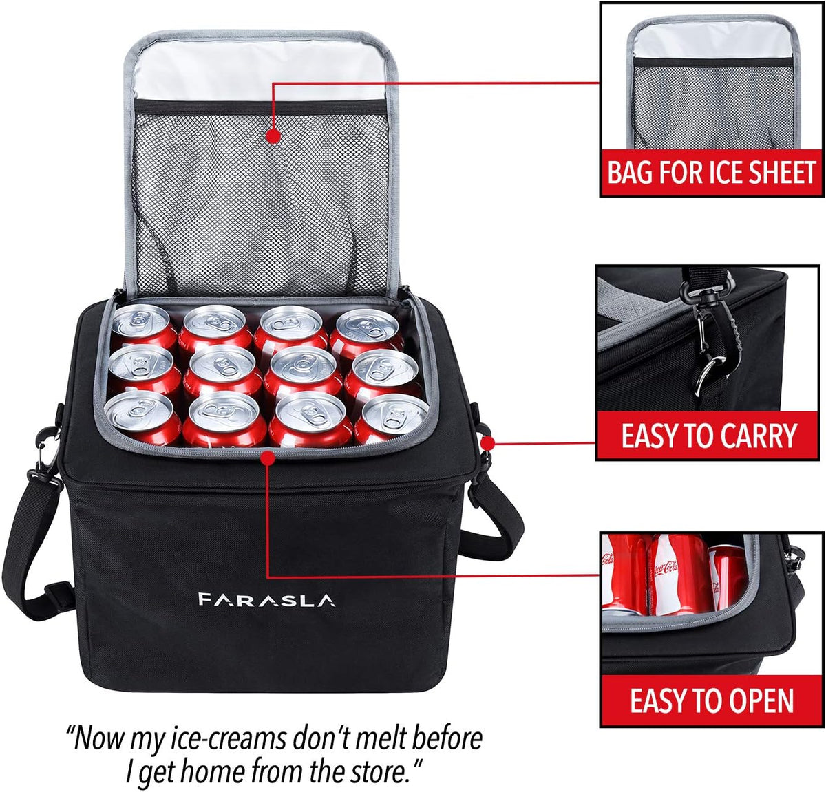 Organizador de Maletero Impermeable con Bolsa Térmica Aislada a Prueba de Fugas, Funda Plegable, Correas de Sujeción Ajustables (Negro)