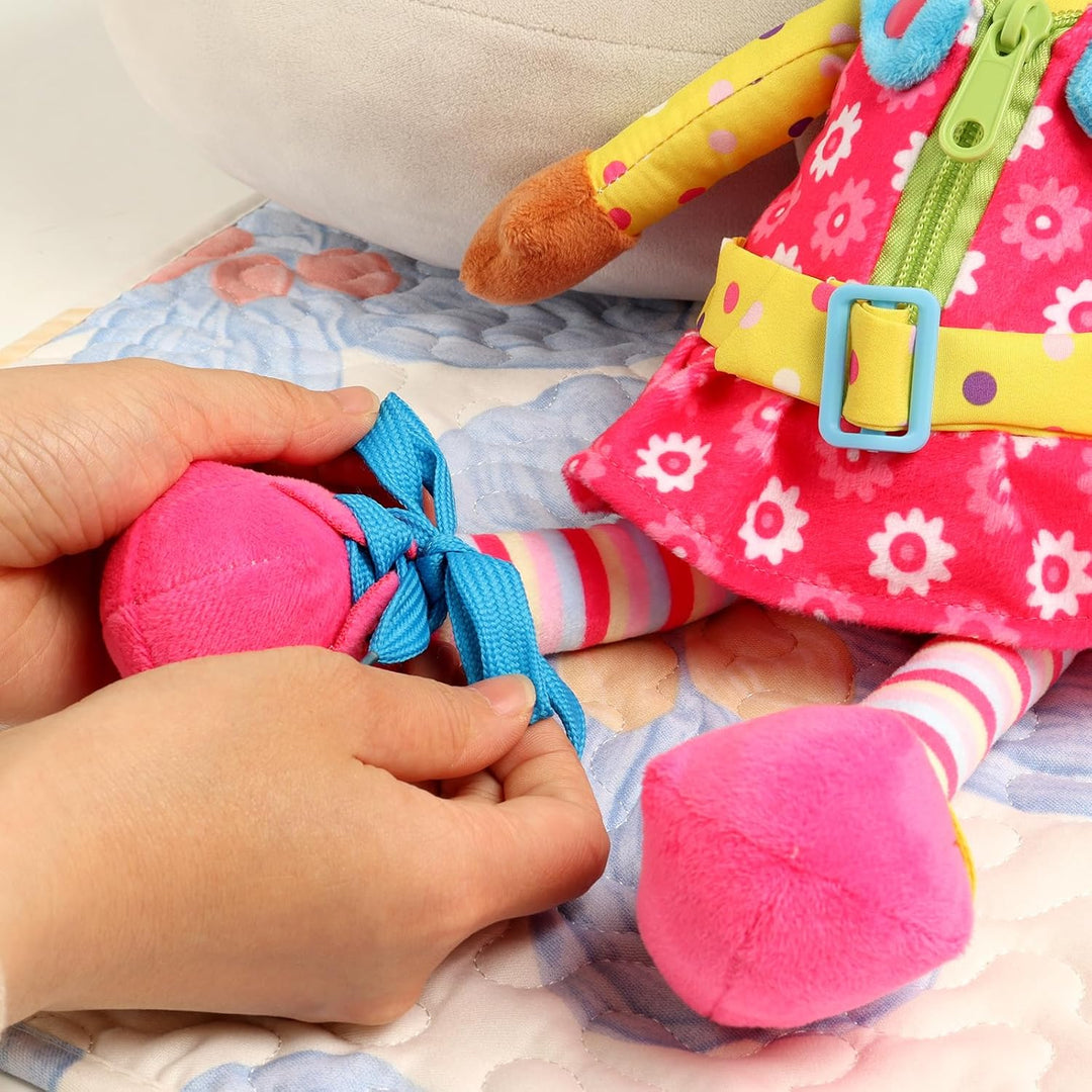 Snuggle Stuffs Sugar Snap - Muñeca de peluche para aprender a vesti...