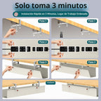 Bandeja extra grande de gestión de cables de 48" para debajo del escritorio, abrazadera sin taladro para ocultar cables, organizador de cables resistente anticaída, bandeja para cables para estudio y monitores duales (Beige, 47.8")
