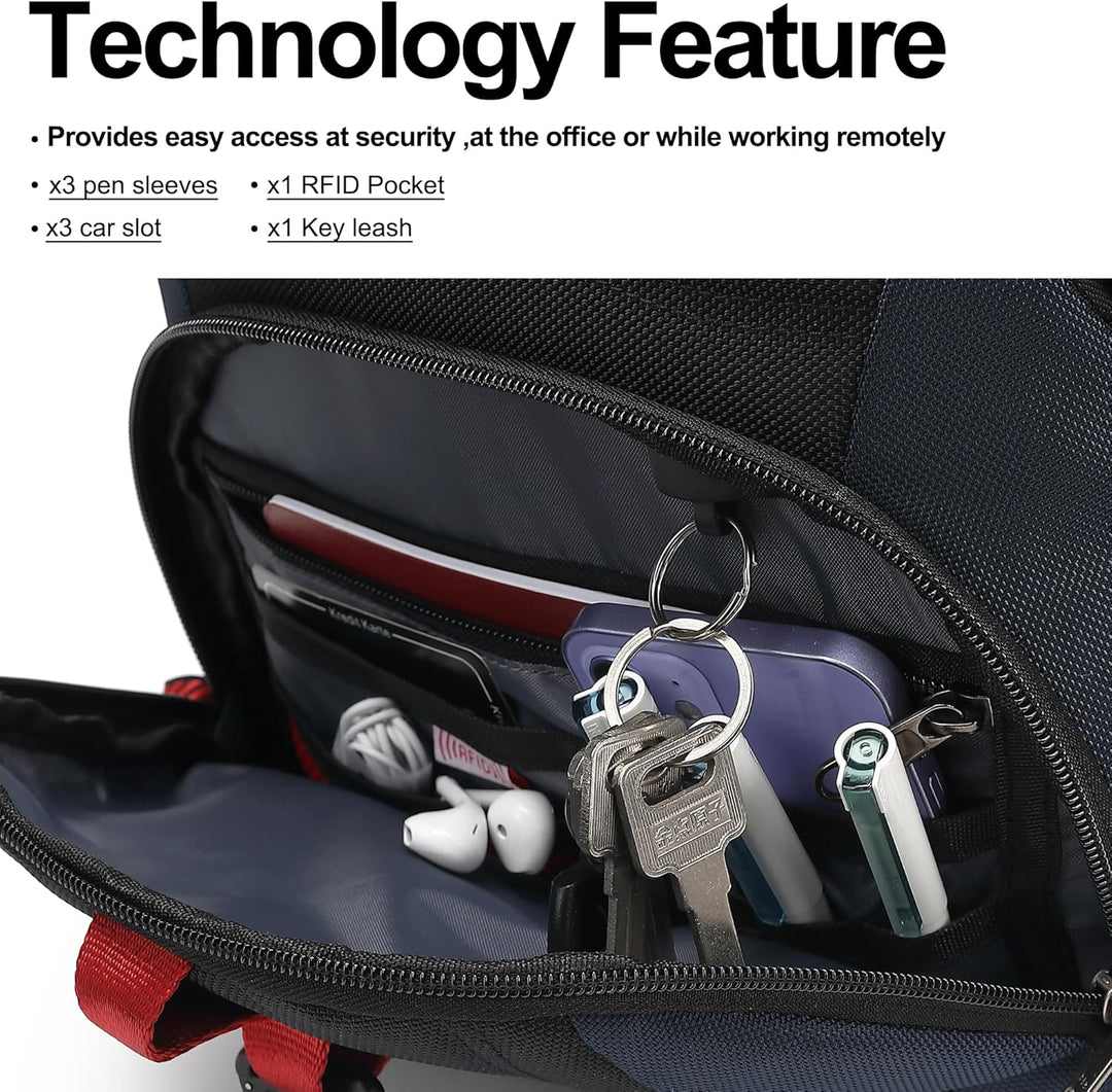 Mochila para laptop Boavan para hombres (Negro, 15.6), Elegante