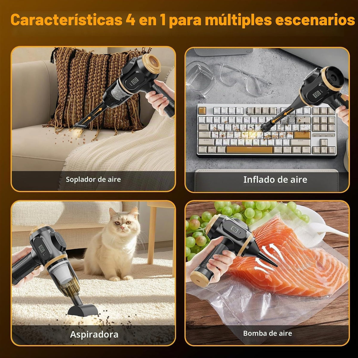Aspiradora portátil de coche inalámbrica Mini aspiradora de mano