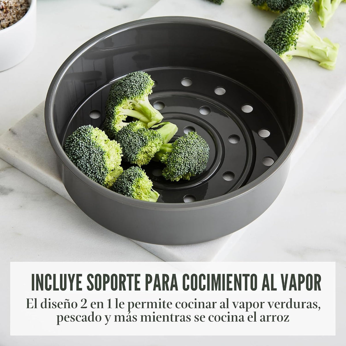 Martha Stewart 8 tazas cocidas (4 tazas sin cocinar) arrocera y vaporera