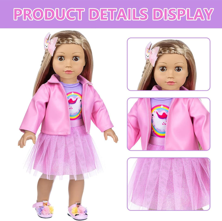 ZNTWEI American Doll - Accesorios de maquillaje y ropa de 18 pulgad...