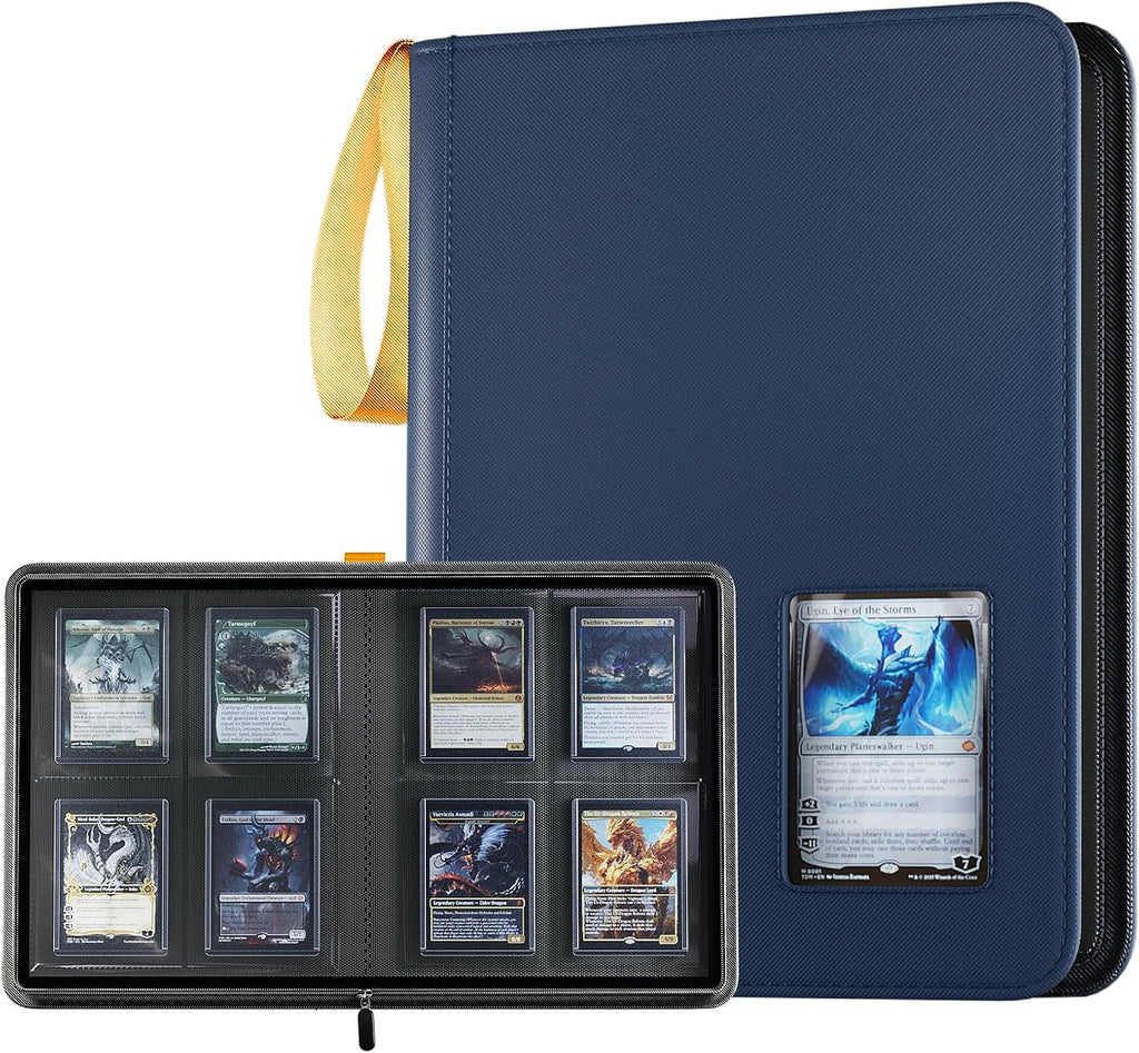 ProCase Carpeta de Carga Superior de 4 Bolsillos, Sostiene 144 Cartas en Toploaders - Azul Marino