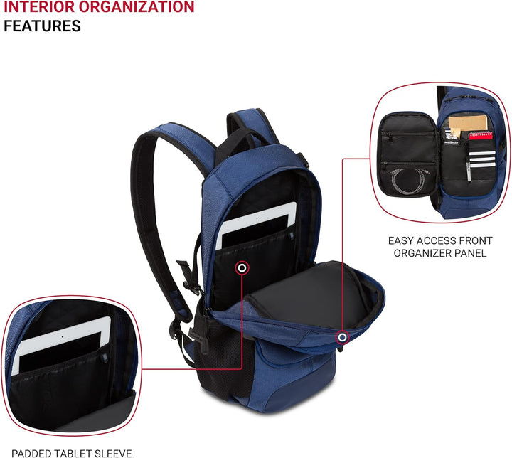 SwissGear 3598 - Mochila estrecha de día, azul marino, (Navy Ballis...