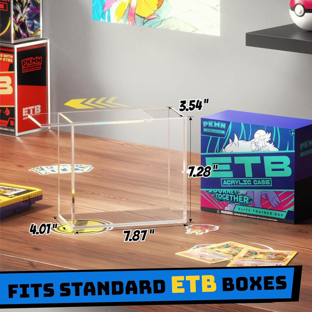 Paquete de 3 fundas protectoras ETB acrílicas, pantalla gruesa PKMN Elite