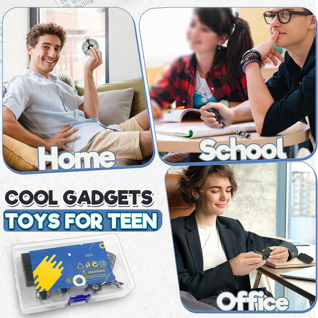 5 piezas de juguetes para ansiedad para adultos y adolescentes, masilla magnética, accesorios deslizantes, juguetes giratorios de metal, cubo de oficina, juguete sensorial para autismo, TDAH, alivio del estrés, artículos de ansiedad, regalo para adolescen
