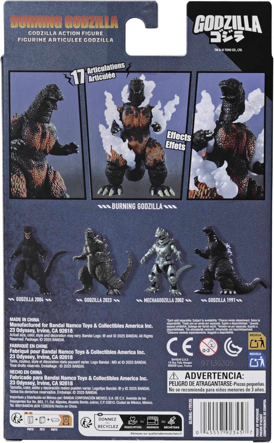 Bandai Namco - Godzilla - Juego de figuras de acción Burning Godzil...