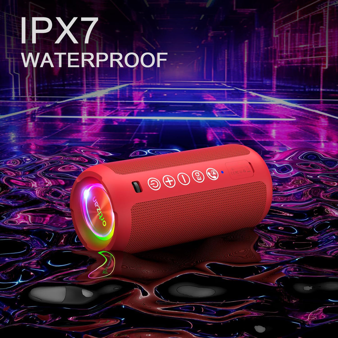 Ortizan Altavoz Bluetooth portátil: IPX7 impermeable, sonido fuerte...
