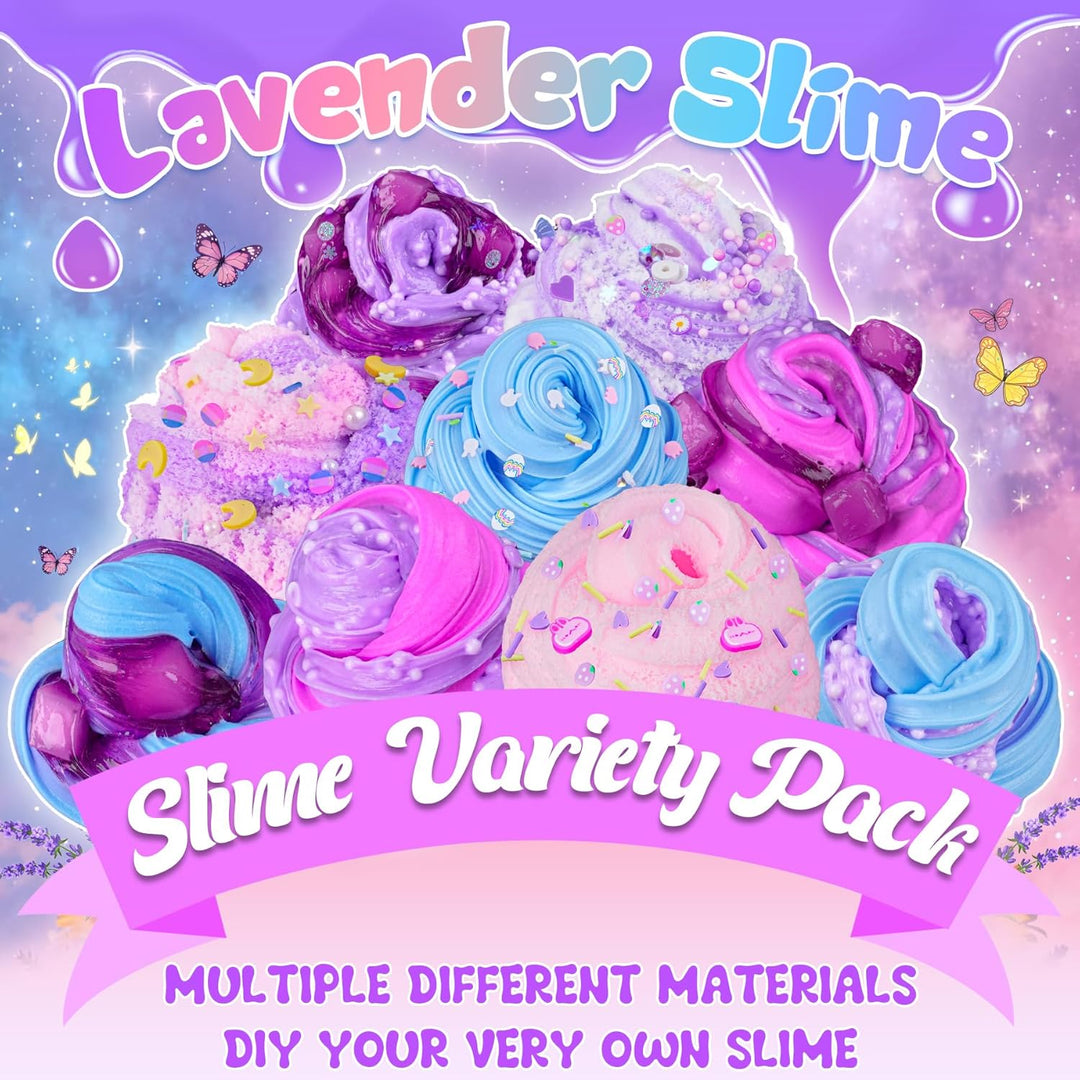 Paquete de 6 Slimes, Slime Morado para Niños, Kit de Slime de Nube...