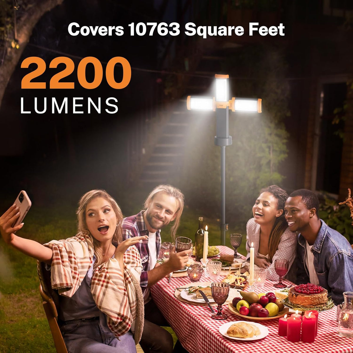 OGERY - Luz de camping recargable de 10000 mAh con soporte