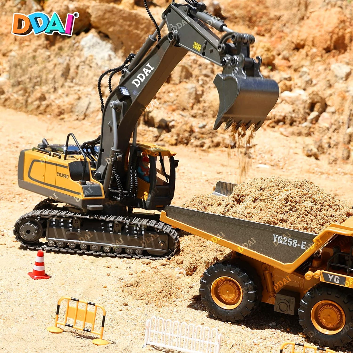 Excavadora con control remoto para niños de 4 a 7 años, 8 a 12