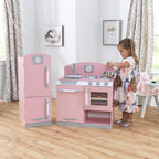 KidKraft Cocina y refrigerador rosado retro, Rosado