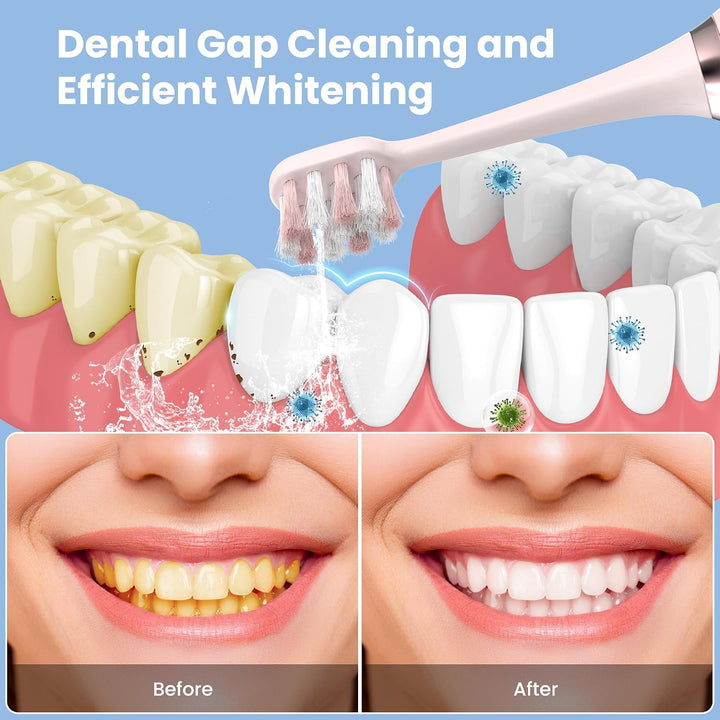 UNINGOPI Cepillo de dientes eléctrico con hilo dental de agua, kit...