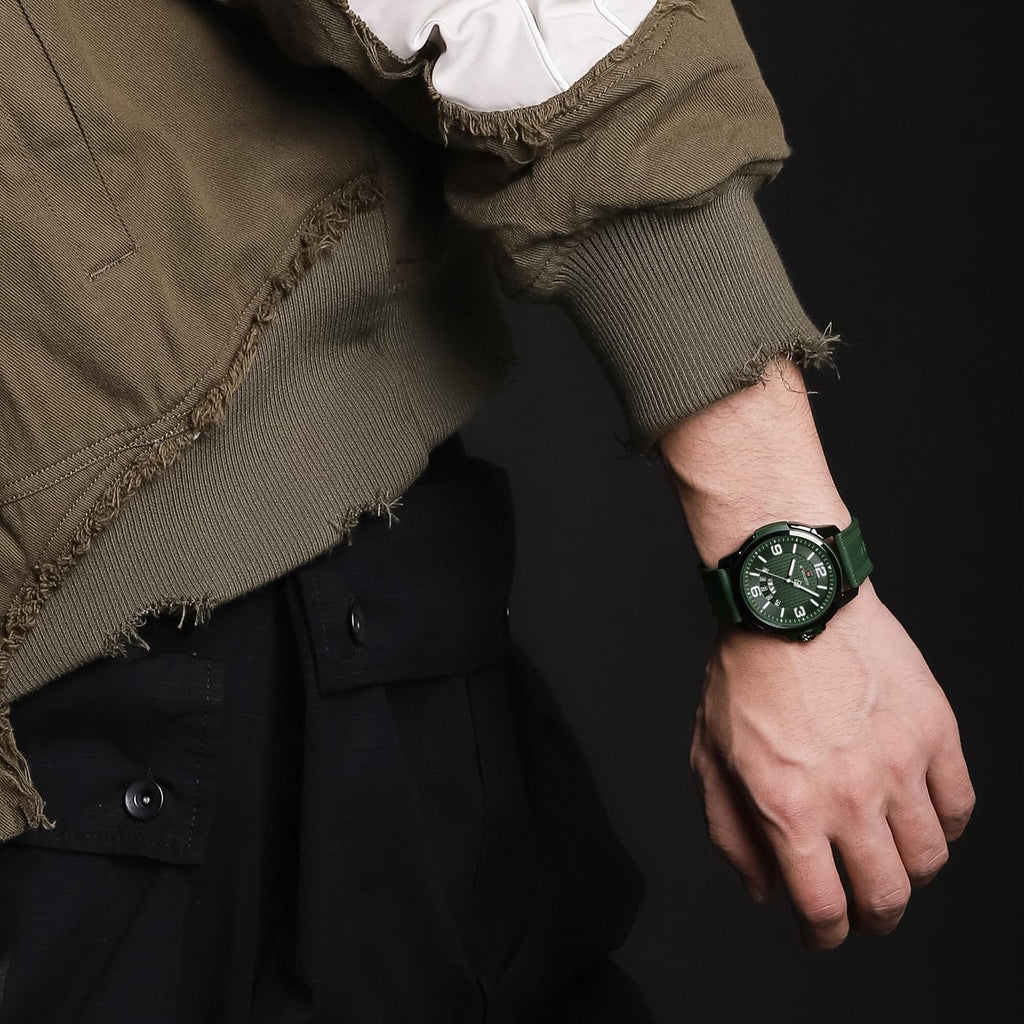 NAVIFORCE Reloj impermeable para hombres y mujeres, reloj de pulsera analógico con fecha automática, militar, deportivo, unisex, correa de silicona