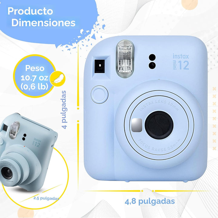 Fujifilm Instax Mini 12 - Cámara instantánea color morado lila y pe...