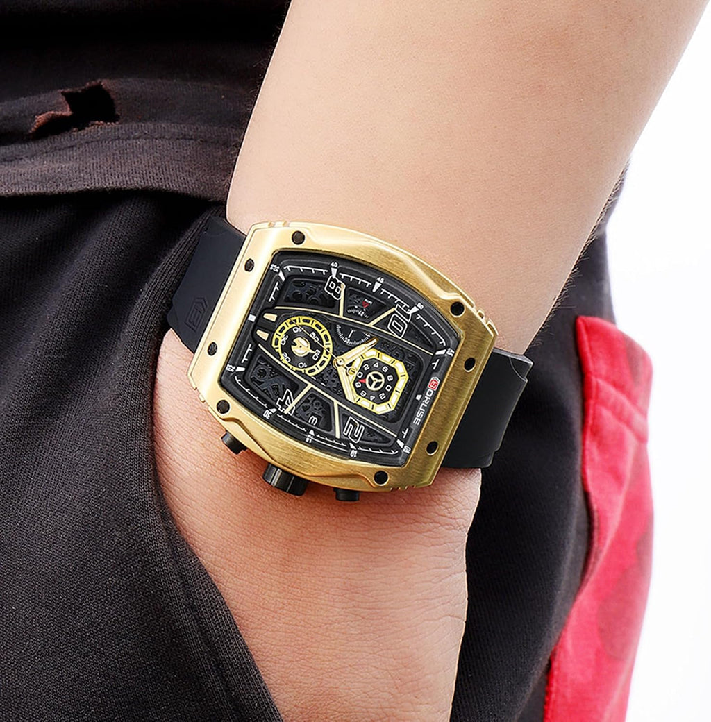 Relojes de hombre Reloj de cuarzo analógico cuadrado de lujo para