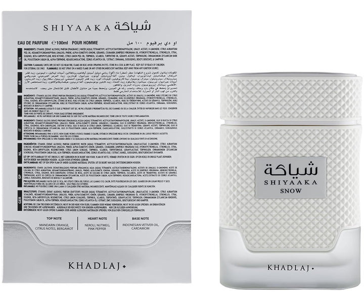 Khadlaj Shiyaaka Snow \u2013 Cítrico, Amaderado, Especiado, Aromáti...