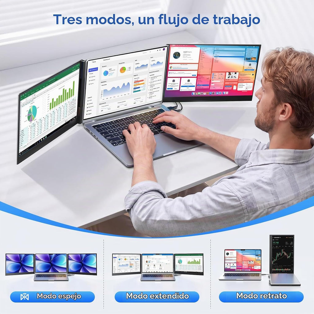 Extensor de pantalla para laptop de 15.6 pulgadas, monitor portátil...