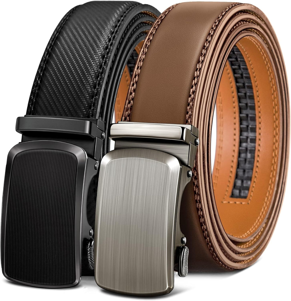 BULLIANT Cinturones para Hombre Paquete de 2, Cinturón Deslizante d...
