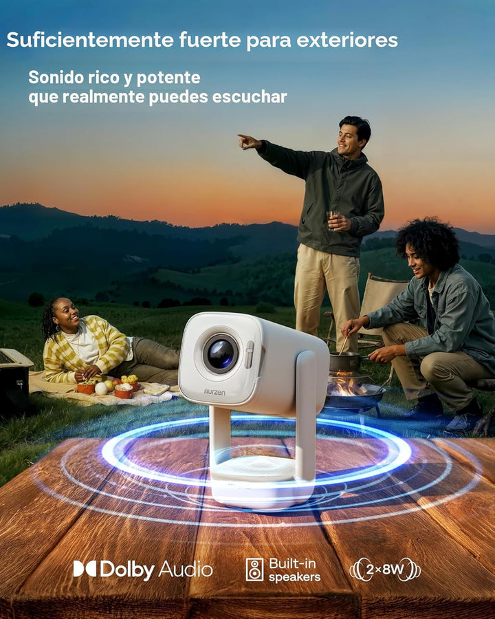 Aurzen Proyector portátil inteligente D1 air con WiFi y Bluetooth,...