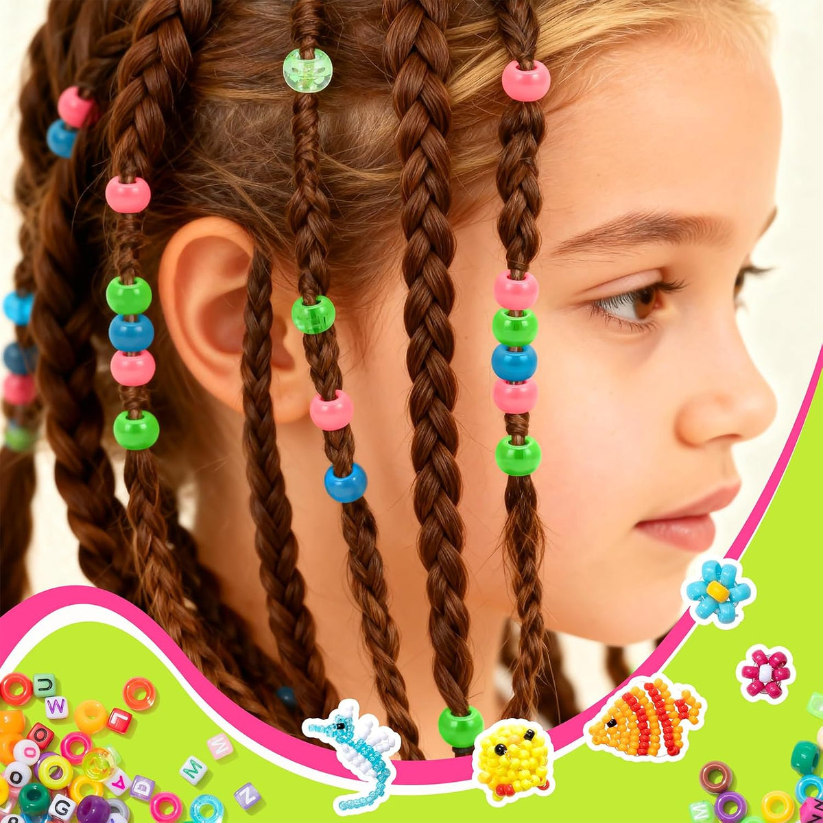 14000 cuentas de poni a granel, 40 colores para hacer pulseras