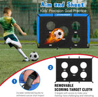 Portería de fútbol, portería de fútbol para niños en el patio trasero, 2 unidades, redes de fútbol portátiles de 4 x 3/6 x 4 pies con objetivo, pelota y conos, equipo de entrenamiento de