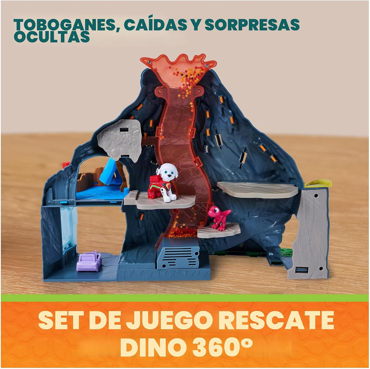 PAW Patrol Dino Movie Super Lava Blast Volcano Playset con 2 Figures