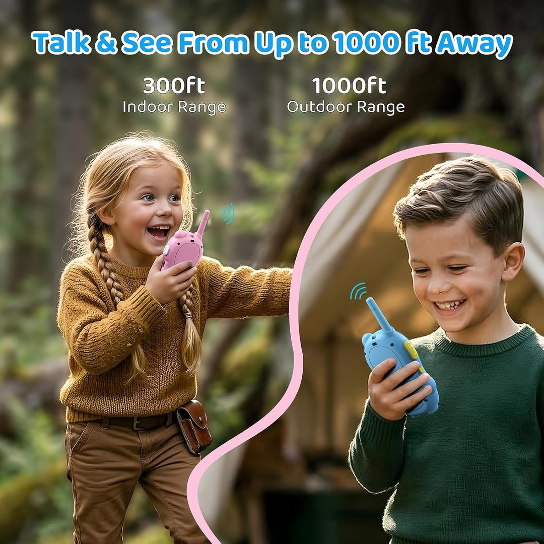 Walkie Talkies de video para niños, paquete de 2 radios recargables...