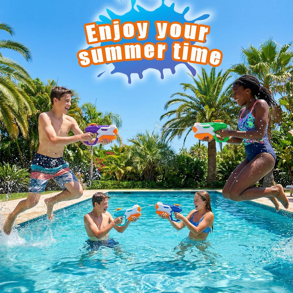 Paquete de 5 pistolas de agua para niños y adultos, pistola de agua de largo alcance, juguete de verano al aire libre para niños y niñas, piscina, playa, patio, fiesta de juegos de lucha