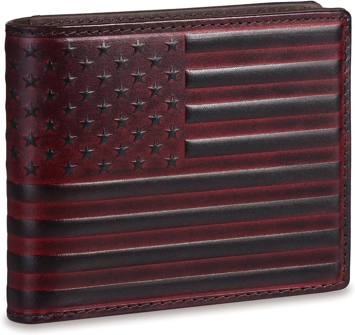 Pefiam Cartera de cuero de grano superior para hombre, con bloqueo...