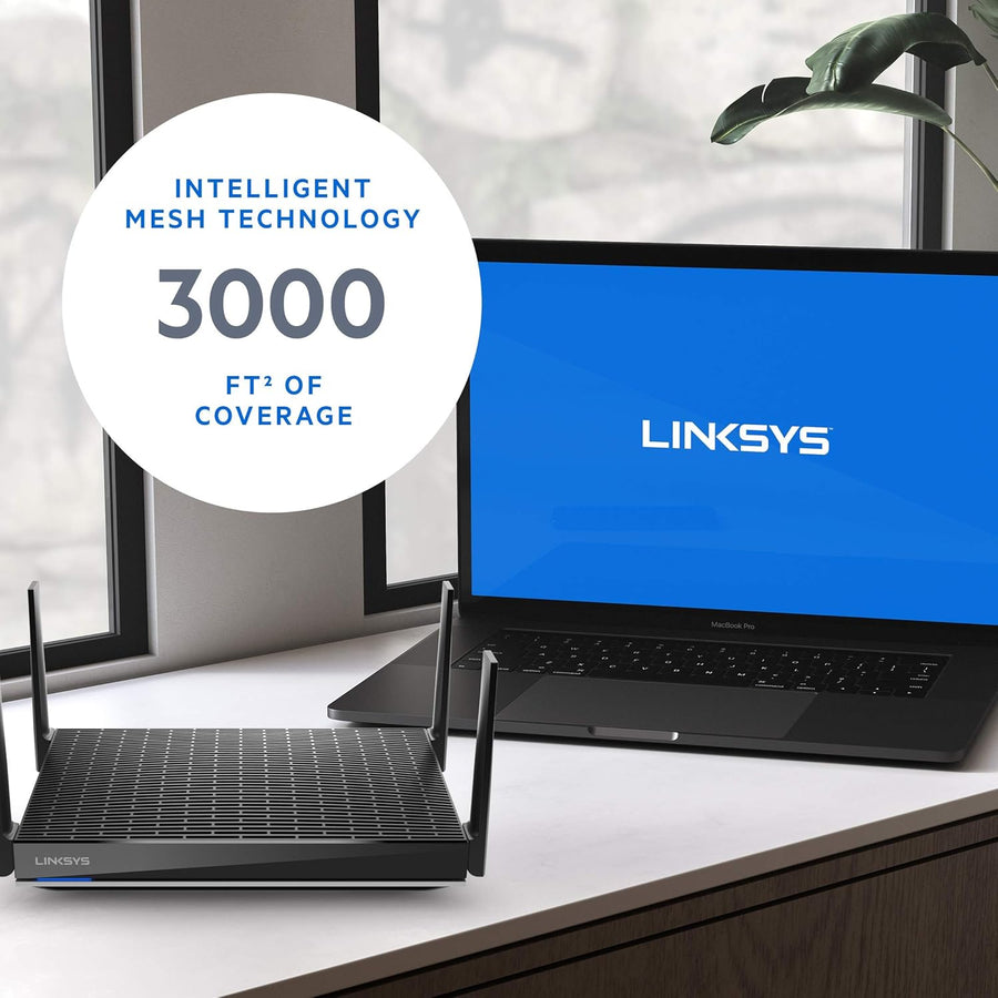 Linksys Router Mesh Wifi 6, doble banda, cobertura de 3000 pies cua...