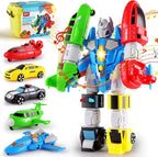 Vehículo magnético transformado robot juguete construir coche mezcla partido niño
