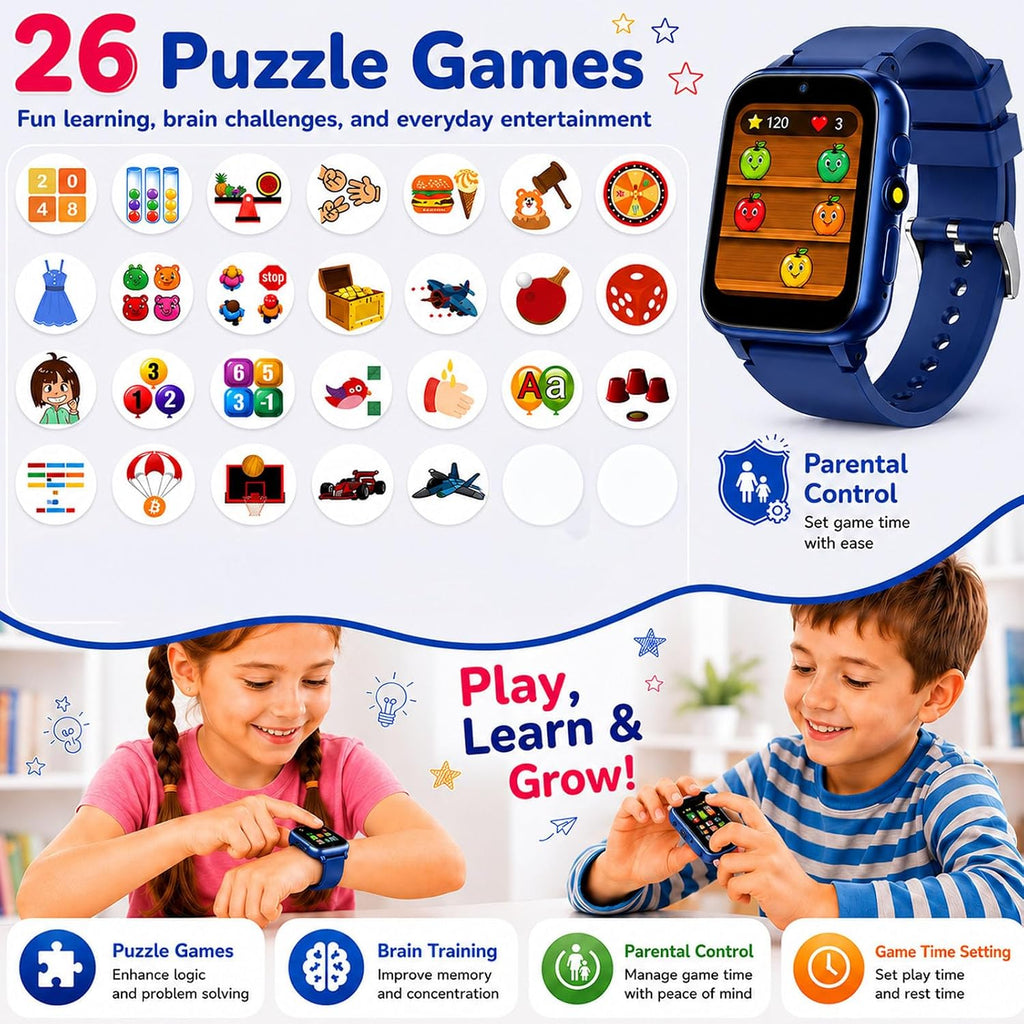 Smart Watch para Niños, Niñas, Azul