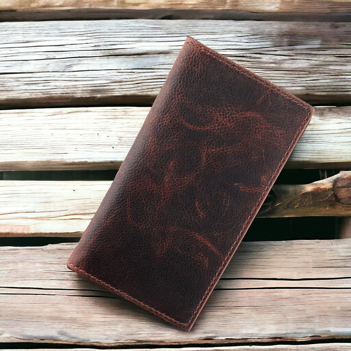 F&amp;L CLASSIC billetera plegable larga de cuero genuino con aspec...