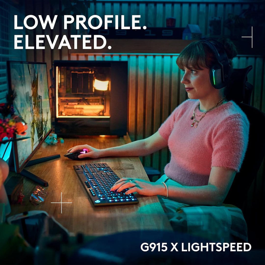 Logitech G915 X Lightspeed Teclado mecánico inalámbrico para juegos...