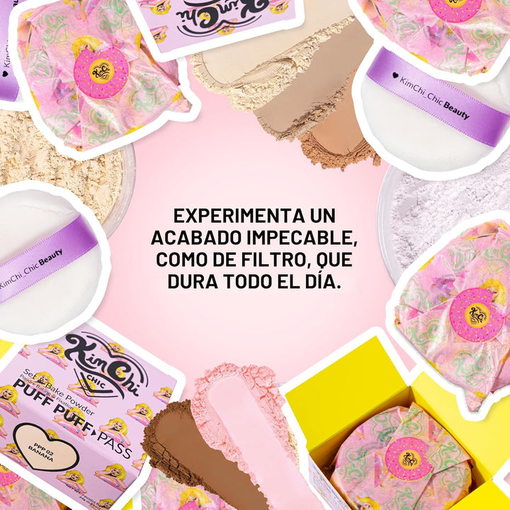 Kimchi Chic Beauty Puff Puff Pass Set y polvo fijador Bake para maq...