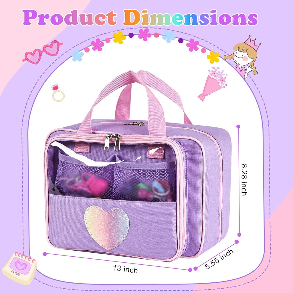 Funda de transporte compatible con muñecas Barbie de 12 pulgadas/6 pulgadas, organizador todo en uno con capacidad para 6-12 muñecas y accesorios, funda de viaje grande para muñecas con asa, solo bolsa (morado)