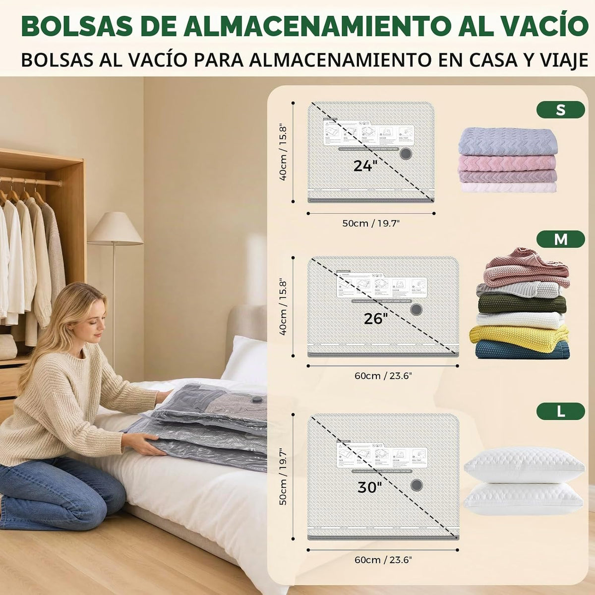 Bolsas de Almacenamiento al Vacío con Bomba Digital Inalámbrica - Combo de 9