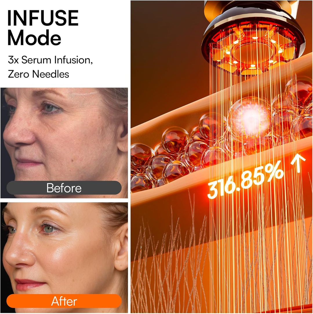 INIA Terapia de luz roja 3 en 1 para rostro y cuello, dispositivo d...