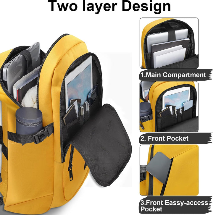 Mancro Mochila para laptop de viaje con puerto de carga USB, de 15....