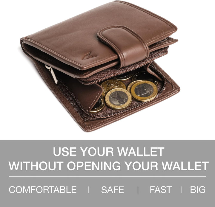 Lavalen Cartera de cuero suave para hombre - Billeteras de cuero pl...