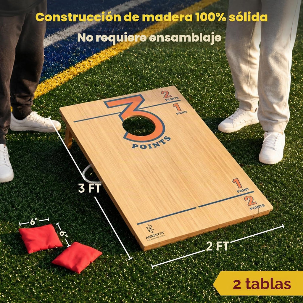 Conjunto de Tableros de Cornhole con Bolsas, Tamaño Regulado de 4x2 ft Tableros de Madera