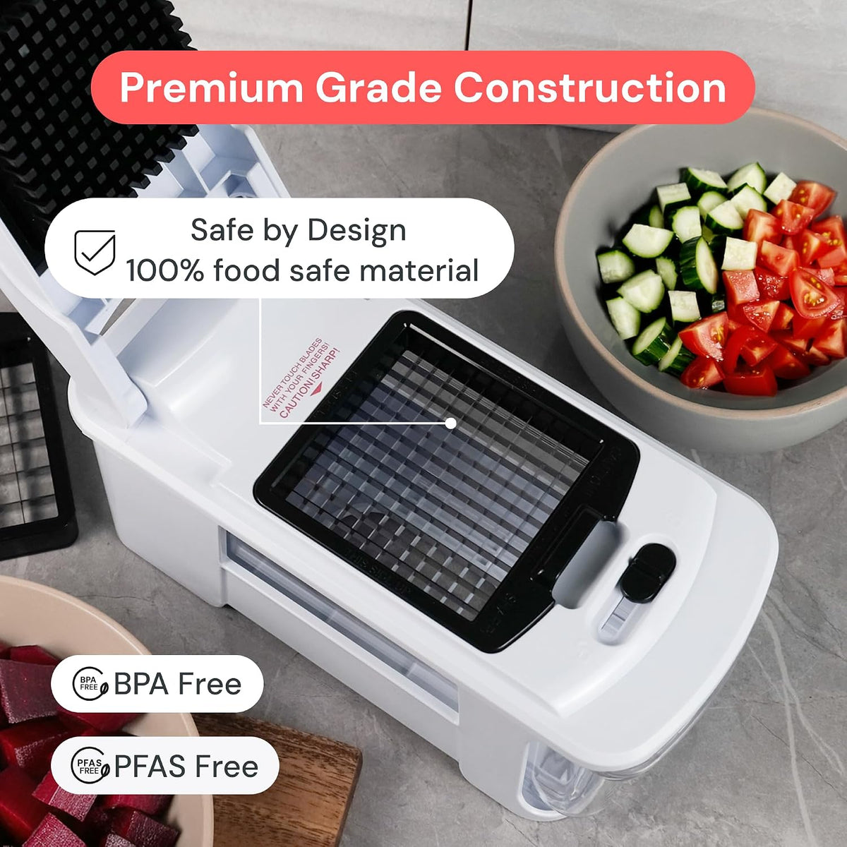 Fullstar Pro XL Picadora de verduras y rebanadora de mandolina, herramienta