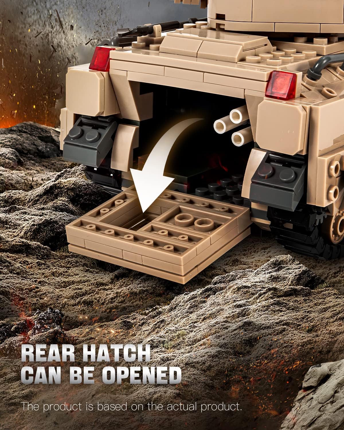 dOvOb Juego de Construcción de Tanque Militar M2 Bradley (1350 PIEZAS), Juguete de Construcción de Vehículo de Combate de Infantería del Ejército para Regalo de Adulto o Niño