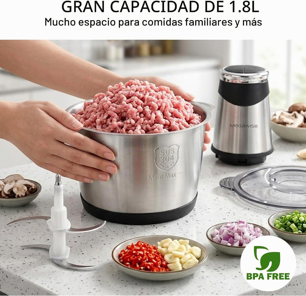 MEGAWISE Procesador de alimentos, molinillo eléctrico de carne de 800 W