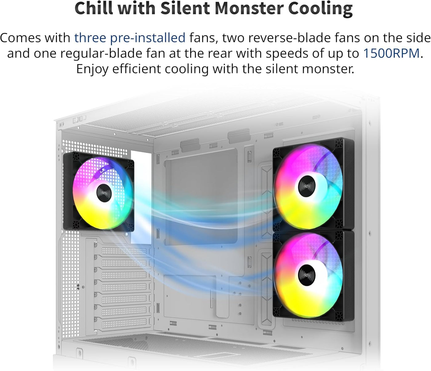 MONTECH XR-B, chasis para PC de torre media ATX Gaming, ventiladore...